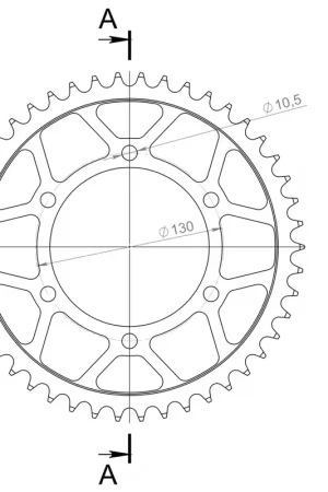 Nieuw Model SUPERSPROX - REAR STEEL 46T, BLACK, 520 - Sprocket - Staal